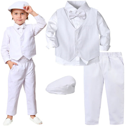 Kids Clothes Boys Wedding Suit Toddler Gentleman Outfit Infant Birthday Baptism Set Baby Formal Party Gift Christening Blazer