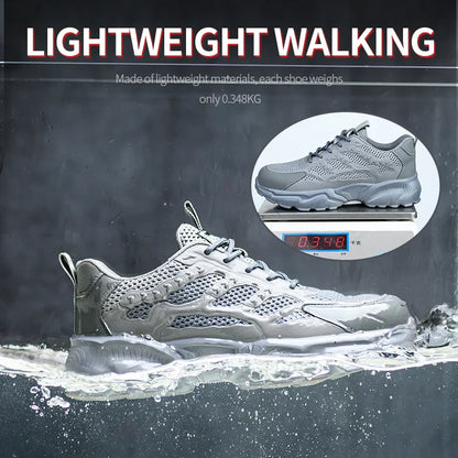 Summer Work Shoes with protection breathable Lightweight ShoesSteel Toe Shoes Men  Anti-smashing Industrial Safety Shoes