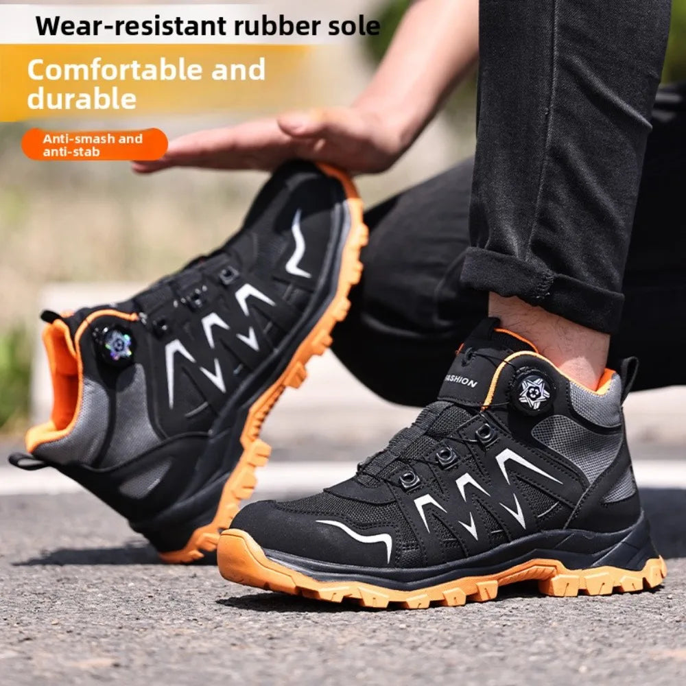 Durable Steel Toe Work Shoes Anti Smashing Piercing with WearResistant Rubber Soles Iron Shavings Resistance for Safety Workwear