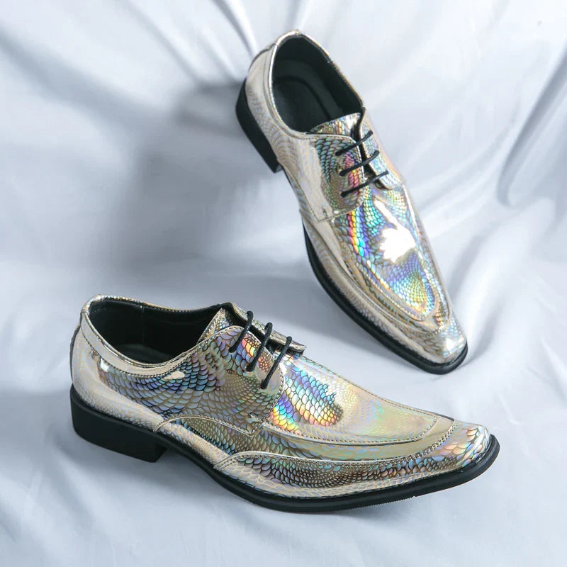 Pink Mens Patent Leather Shoes Designer High Quality Pointed Chelsea Formal Shoes Man Dress Wedding Party Shoes Men