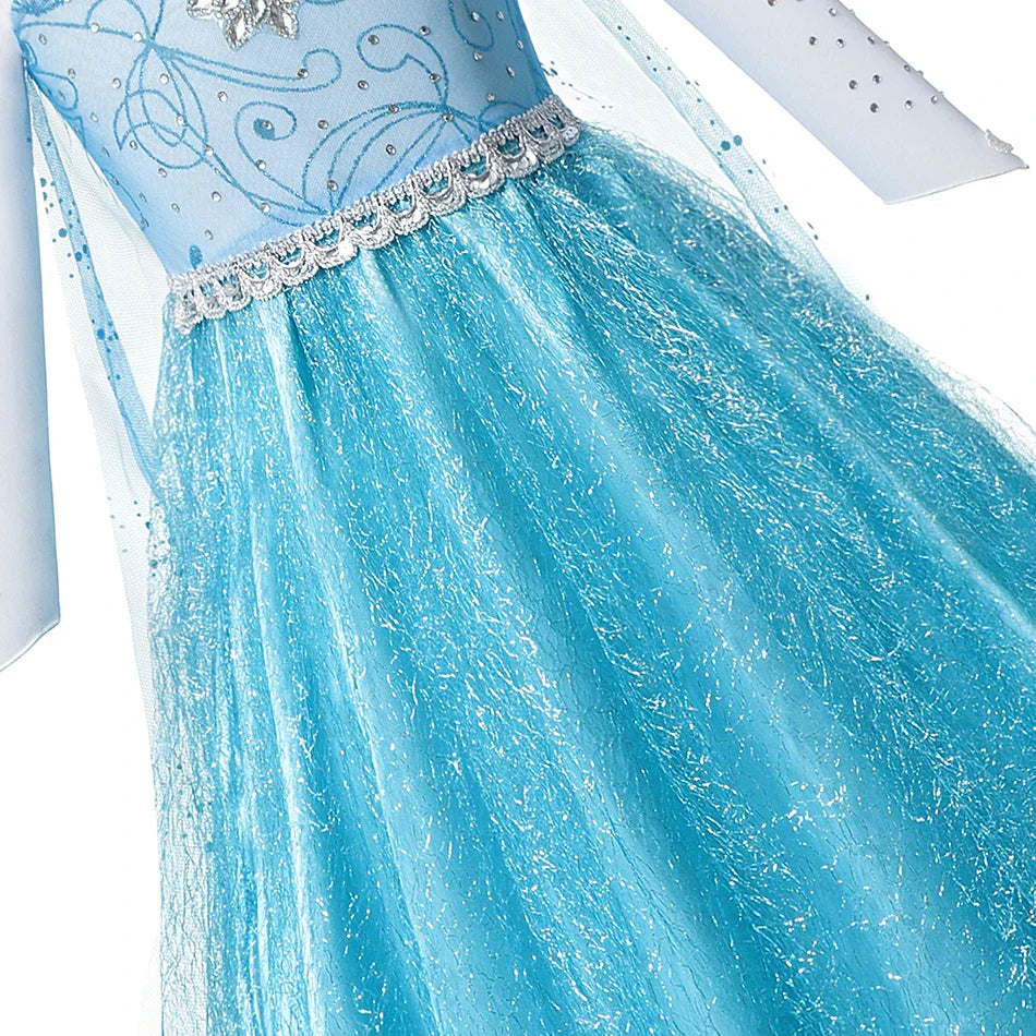 Elsa Rainha da Neve Princesa Meninas Vestido LED Roupa de Carnaval de Halloween Festa Crianças Cosplay Fantasia Infantil
