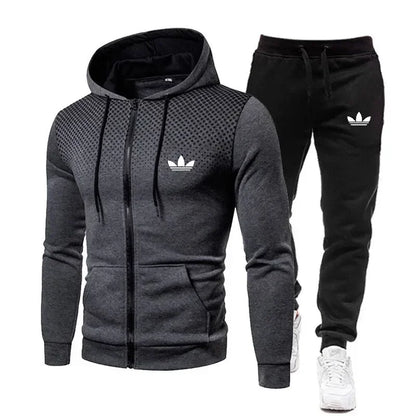 Korea Men Jacket Tracksuit Casual Sports Suit Men's Set 2025Autumn Winter Two Pieces Set Mens Sportswear Plus Pants Suit