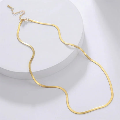 Stainless Steel Snake Chain Necklace for Women Men Gold Color Herringbone Choker Neck Chains 2026 Trend Jewelry Gift Hot