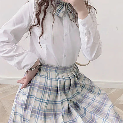 Plaid Women Pleated Skirt Bow Knot Summer High Waist Preppy Girls Dance Mini Skirt Cute A Line Harajuku Sexy Japan Faldas