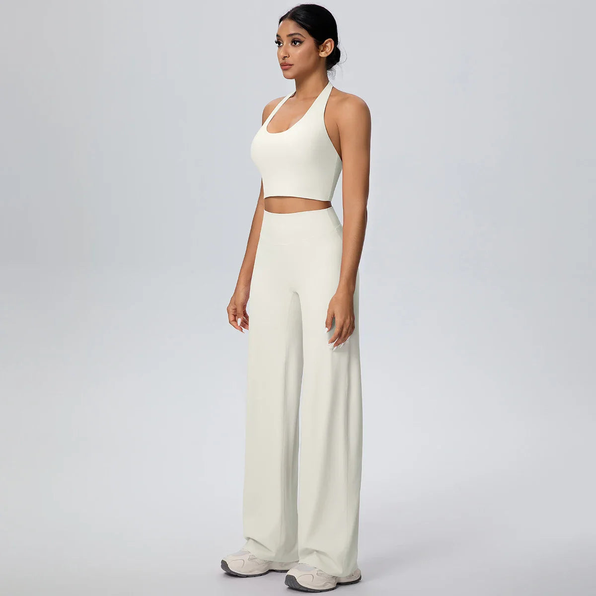 2Pieces Breathable Summer Workout Top Pants Yoga Set Yoga Underwear With Chest Pad Quick Drying Push Up Pencil Pants Yoga Set