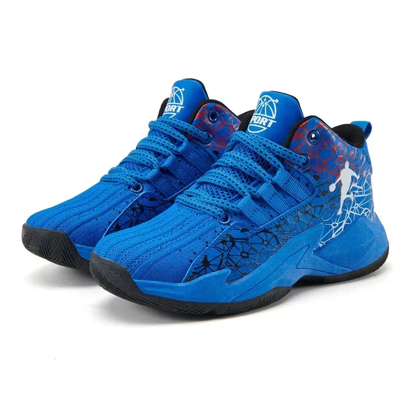 New Children's Sports Shoes Medium and Large Children's Mesh Boys Training Shoes Boys Basketball Footwear 2024 Spring and Summer