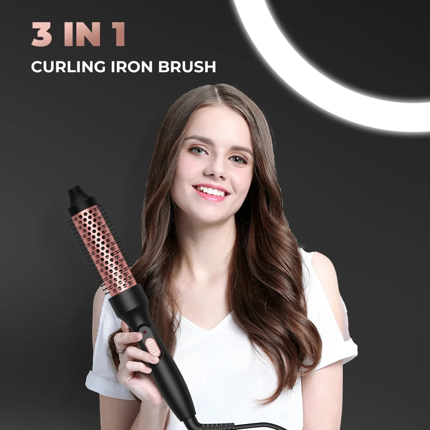 2026 New Curling Thermal Brush PTC Heated Curling Iron Round Brush 32mm Hair Curler Hot Volumizing Brush Styler
