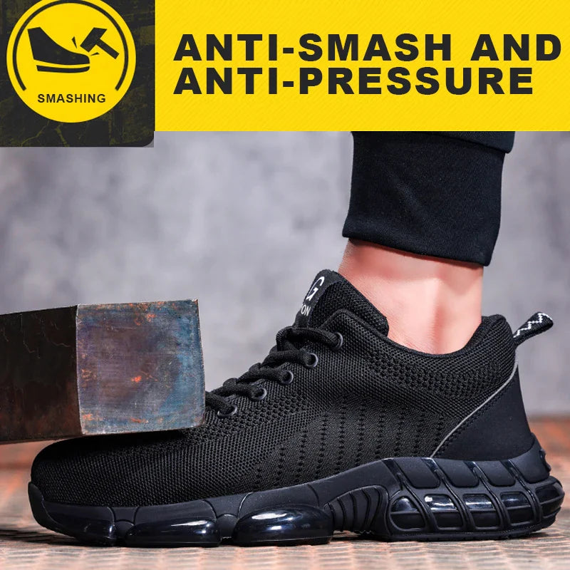 Steel Toe Safety Shoes Anti-smash Puncture-Proof Safety Work Shoes Breathable Wear-Resistant Construction Industrial Footwear