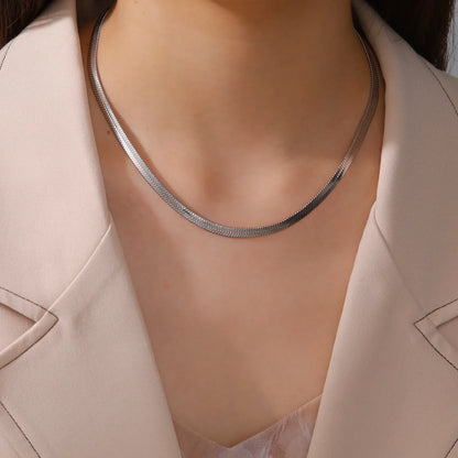 Stainless Steel Snake Chain Necklace for Women Men Gold Color Herringbone Choker Neck Chains 2026 Trend Jewelry Gift Hot