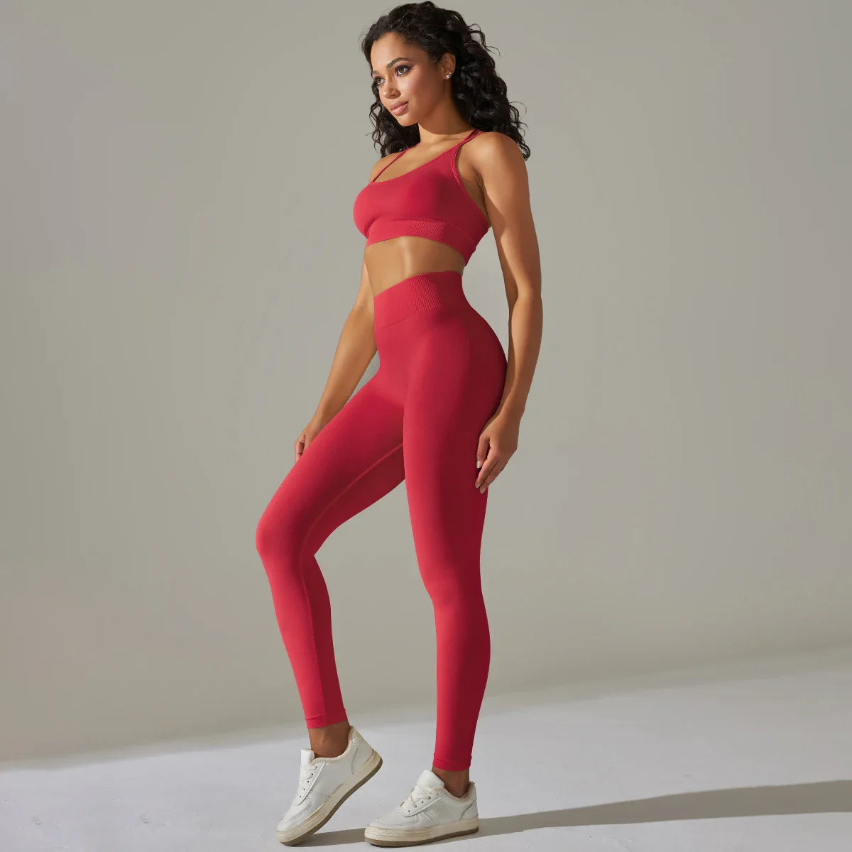 2 Pcs Women Yoga Set Sexy Seamless Sports Set Gym Fitness Bra Set Hip Push Up Leggings Set Workout Clothing Women Sportswear
