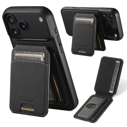Wireless Charging Phone Case Magnet Card Holder Stand Faux Leather For iPhone 17 Pro Max 16 Plus 15 14 13 12