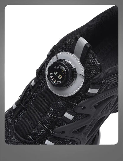 Anti-slip Safety Shoes Men Rotary Button Safety Shoes for Men Work Shoes Anti-smash Men's Sports Shoes Safety Pro