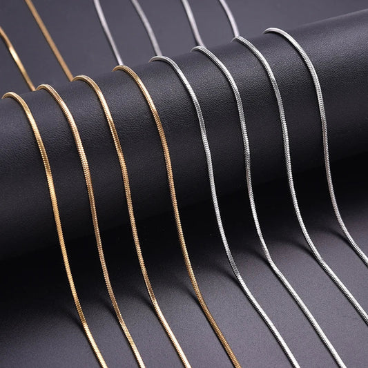 45/50/60/70cm Snake Long Chain Necklace Stainless Steel Necklaces For Women Men Jewelry Neck Chokers Catenina Collana