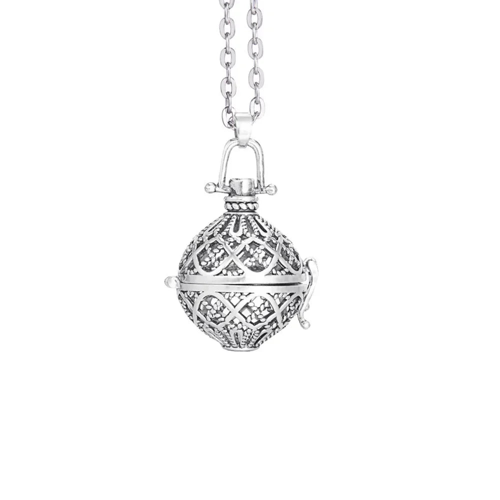 Music Chime Mexico Angel Ball Caller Locket Necklace Antique Vintage Pregnancy Essential Oil Diffuser Aromatherapy Necklace