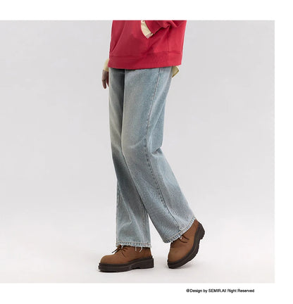 Semir Jeans Women Vintage Long Trousers 2025 New Spring Wide-leg Trousers Comfortable Soft Versatile Trousers