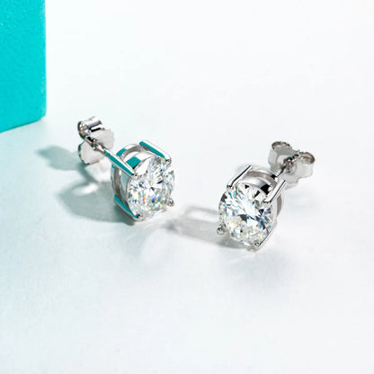 10K Gold Post 4/2/1ct Oval Cut Moissanite Stud Earrings  Anti-allergy Eearrings For Women Jewelry Wholesale