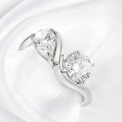 2cttw Certified Moissanite Rings for Women Brilliant Bride Wedding Jewelry 100% 925 Sterling Silver Band Plated 18K Gold