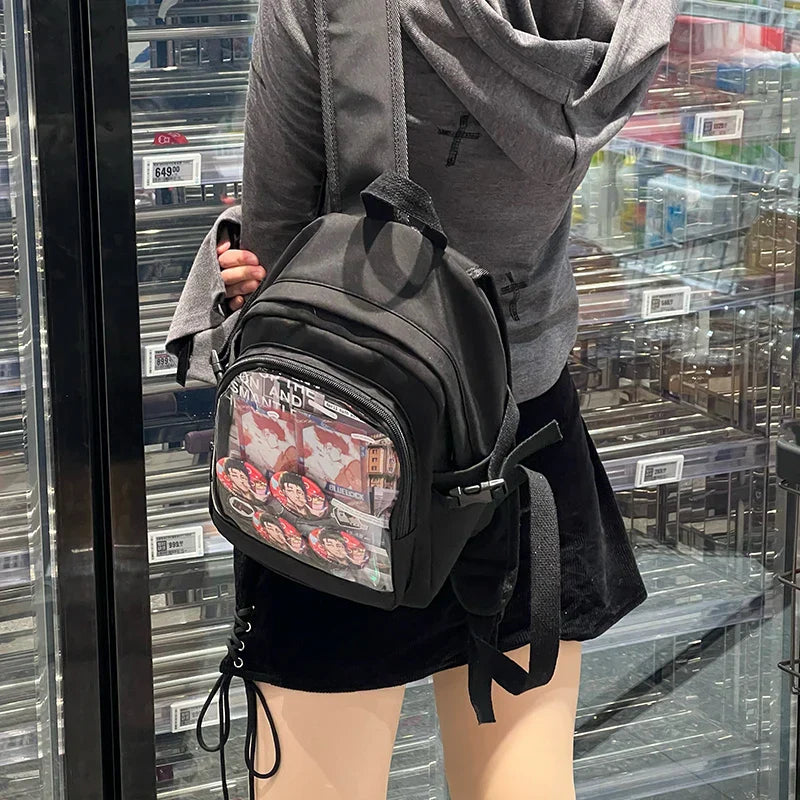 Cute Mini Backpack Women Kawaii Ita Bag Sweet Girl Transparent Rucksack DIY Personality Display Knapsack Lolita Shoulder Bag