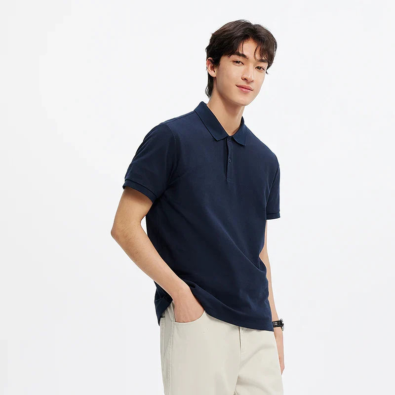 Polo Shirt Men Moisture Wicking Solid Color Short Sleeve T-Shirt 2025 Summer New Slim Fit Top for Active Wear