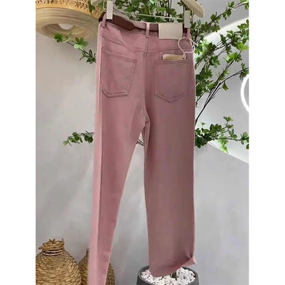 High Waist Straight Loose Soft Denim Pants Female Slim Jeans