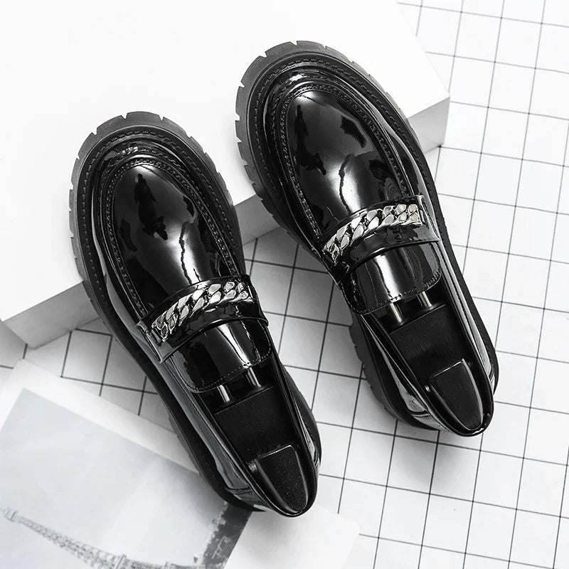 Sapatos Casuais Masculinos de Couro Clássicos – Marrom/Preto, Respiráveis, Tamanhos Europeus 40–48