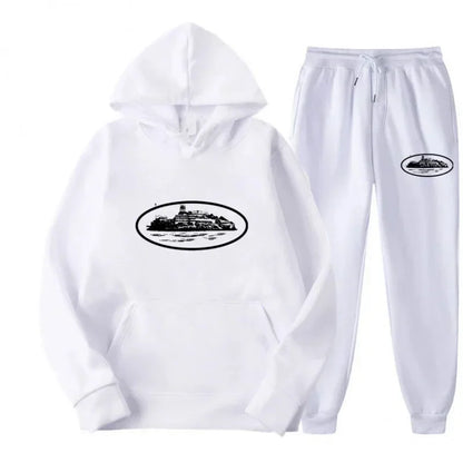Loose Unisex Fleece-lined Printed Sweatshirt Hoodie Set Devil Prisoner Pattern New Female Casual Comfortable T