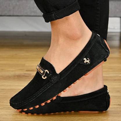 Men Fashion Luxury Leisure Leather Loafers Shoes Slip on Soft Comfortable Non-slip Driving for Men