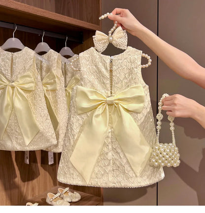 Girl's Vest Dress Princess Dress Stylish Spring Summer Children's Baby Girl French Fashion High-end Party Dress