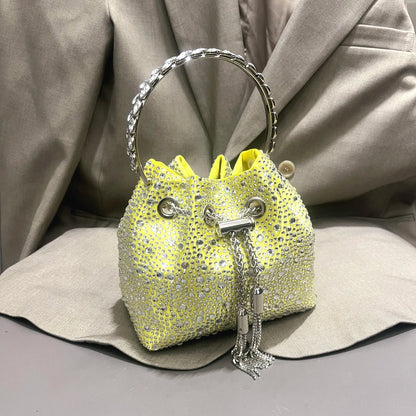 Handle Rhinestones Evening clutch Bag Purses and handbag luxury Designer shoulder bag Shiny Crystal Clutch purse bucket bag
