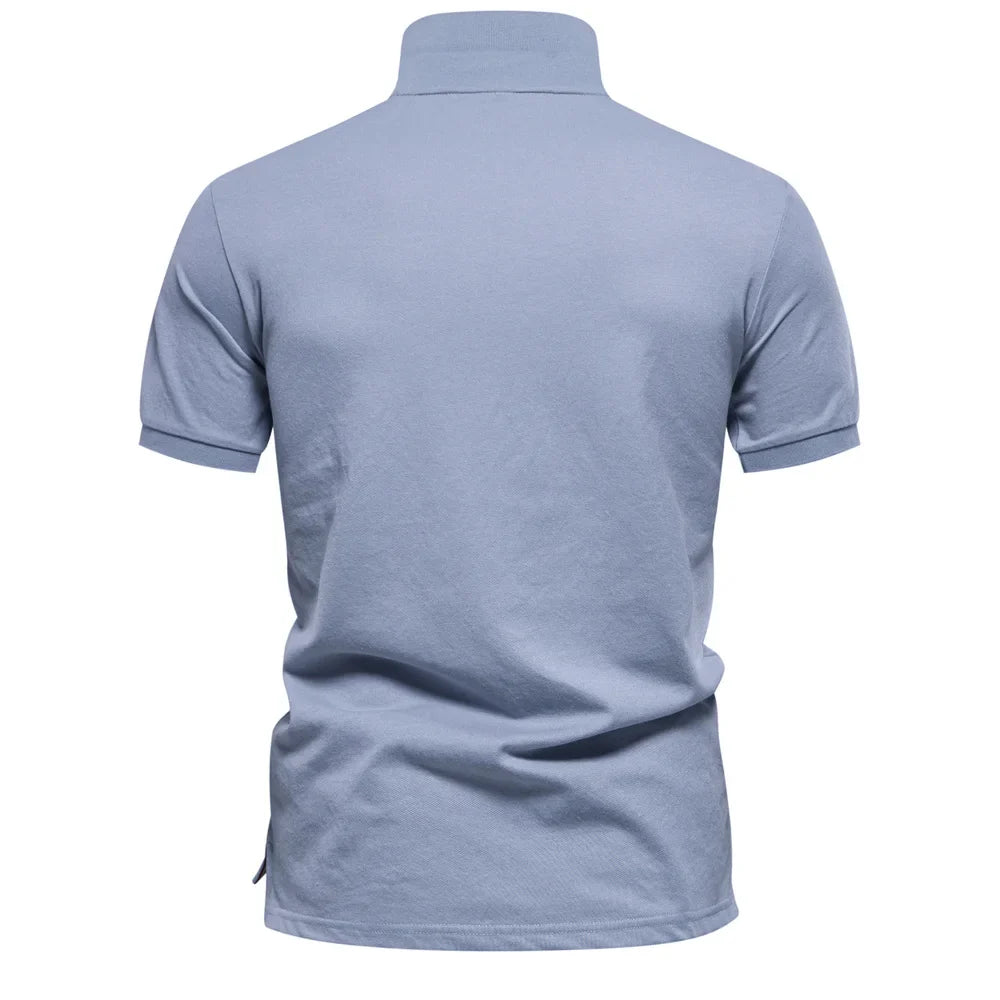 New Design Gradient Printed Cotton Blend Polo Shirts for Men Short Sleeve Summer Fashion Mens Polos