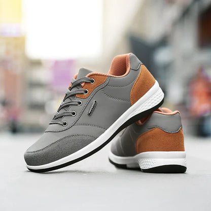 YRZL Calçados Masculinos Primavera Outono Tênis de Caminhada Impermeáveis Calçados Esportivos Masculinos de Couro para Lazer Calçados Antiderrapantes Tênis para Homens