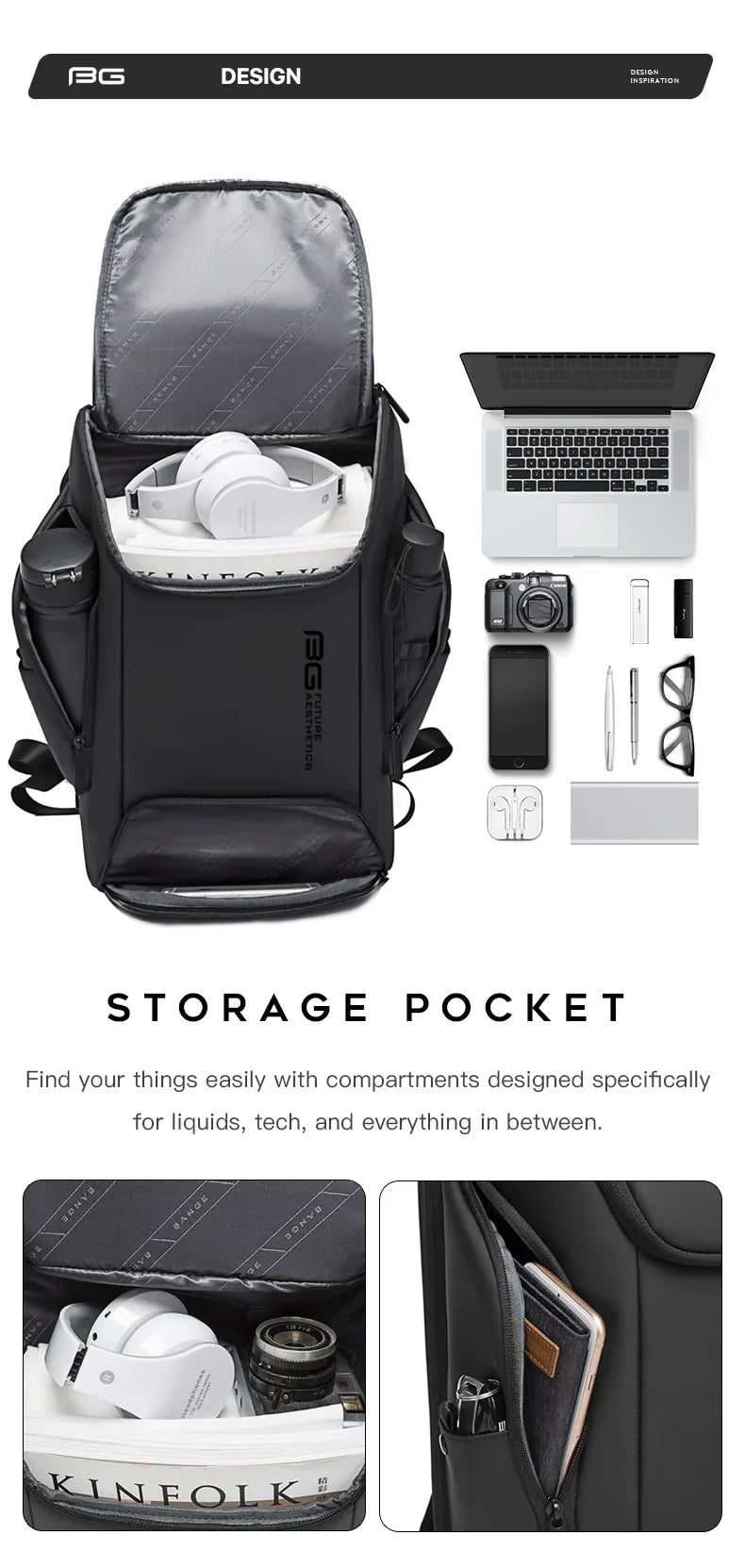 Business USB Charging Smart Backpacks Fits 15.6 Inch Laptop Commute Backpack WaterProof Carry On Bag for Men Travel Bags