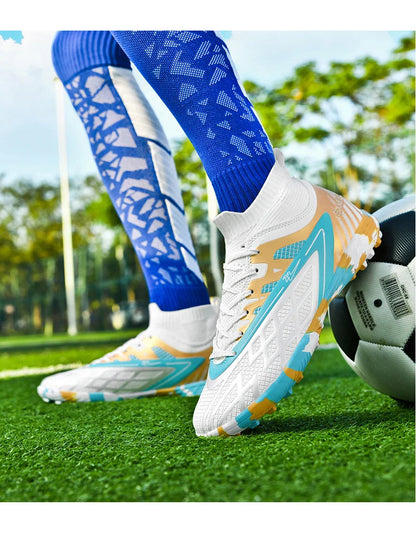 Double star youth football shoes, TF nail grip anti slip, unisex match training specific football shoes