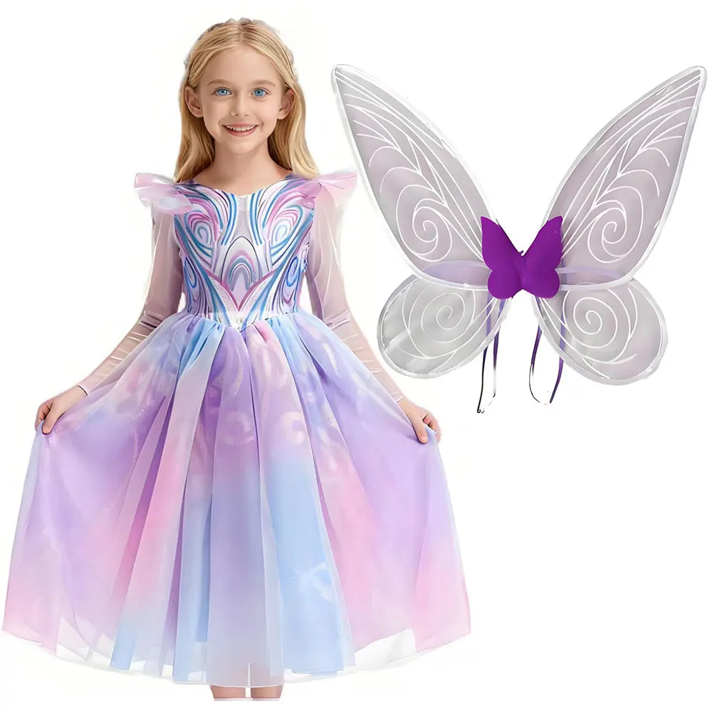 Wicked For Good‌ Girls Cosplay Purple Witch Glinda Princess Cute Dress + Accessories Birthday Party Performance Set