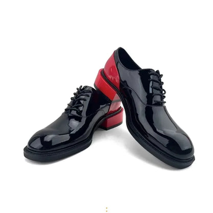 New Design Men Derby Shoes Genuine Leather Lace-up Casual Business Formal Shoes Cowhide Patchwork Fashion Party Wedding Shoes