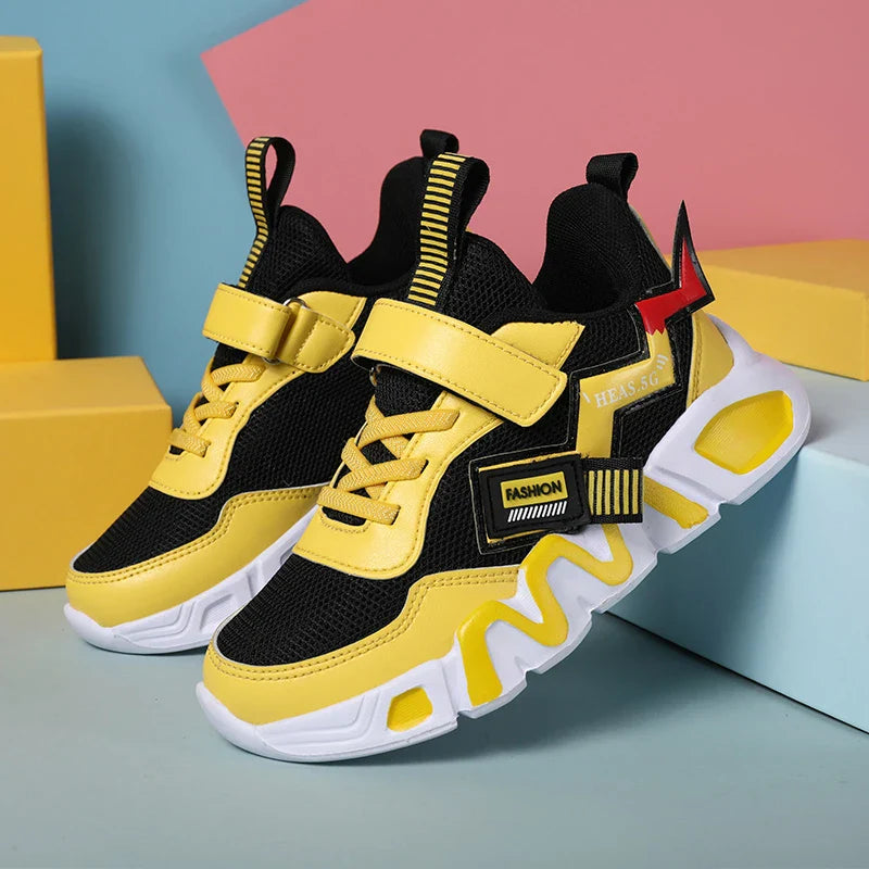Cartoon Kids Boys Basketball Shoes Soft Sole Sneaker Outdoor Children Sports Running Shoes Non-slip Breathable Walking Sneaker