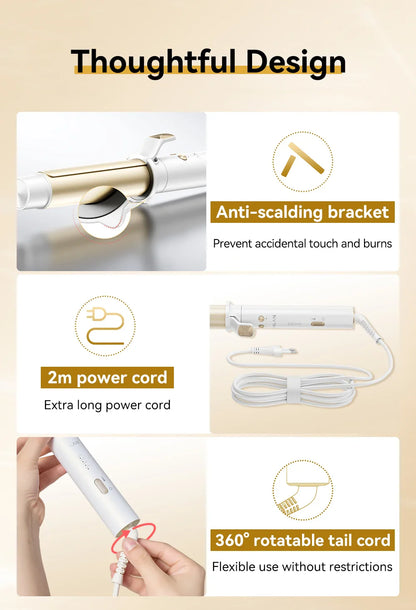 Automatic Curling Iron 30s Fast Heating Smart Temperature Control Ceramic Coating Long Lasting Curls Rotary Hair Curler