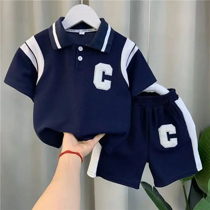 Kids Summer Clothes Sets Toddler Baby Boys Cotton T-shirt + Shorts 2Pcs Children Casual Outfits Clothing Tracksuits 0-5Years