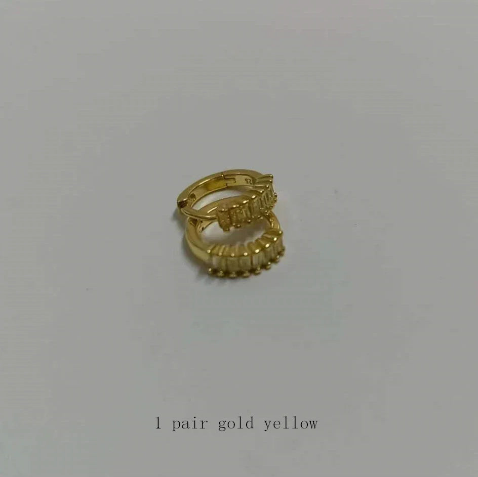 925 Sterling Silver Earring Zircon Sun Flower Ear Ring Geometric Style Water Drop Ear Bone Cute Temperament Woman Girl Ear Jewel