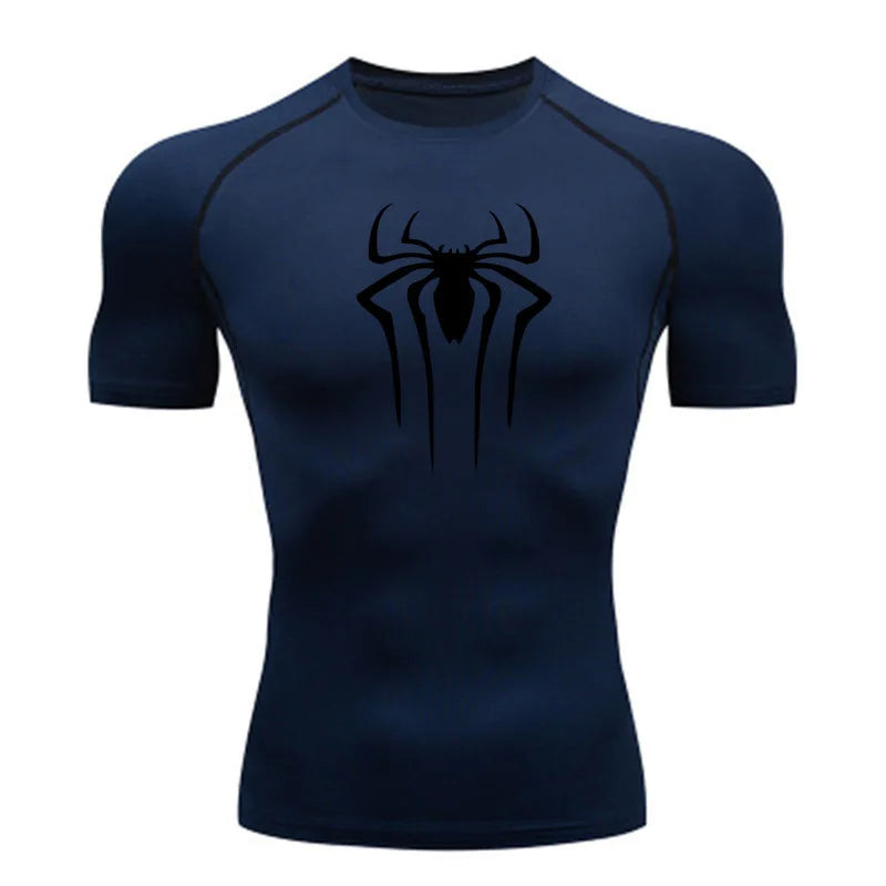 Nova Camiseta de Compressão Masculina Fitness Academia Super Herói Esporte Corrida Camisa Rashguard Tops Secagem Rápida Manga Curta Para Homens