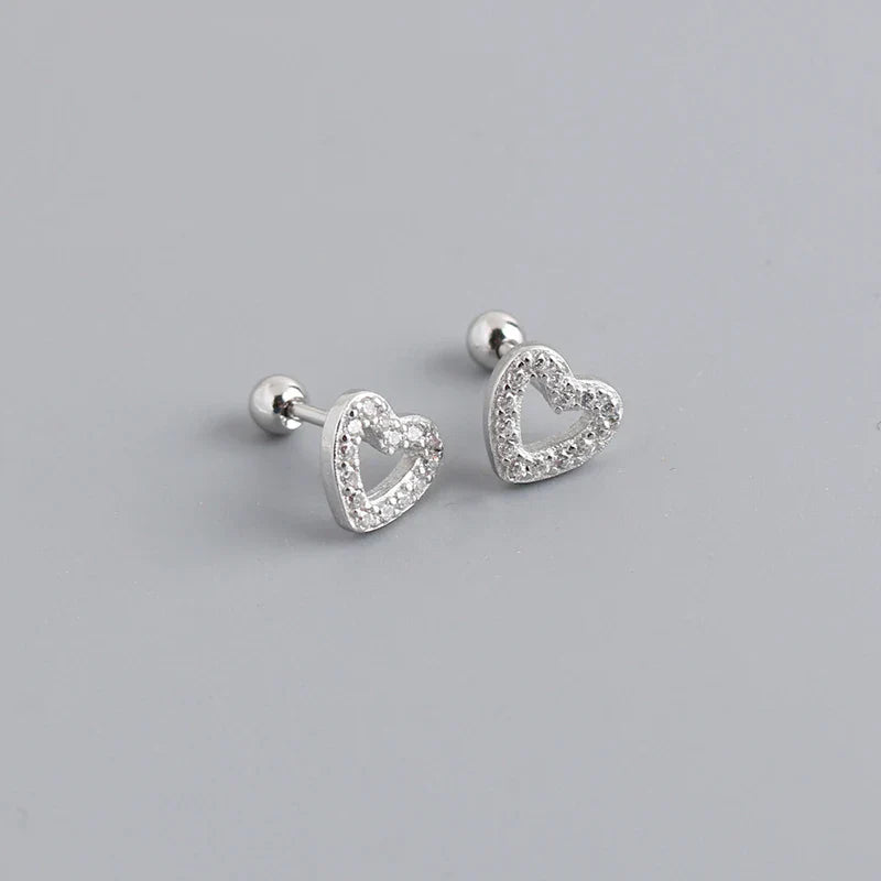 925 Sterling Silver Fashion Korean Petal Screw Bead Stud Earrings for Women Charm Ear Bone Piercing Jewelry Accessories