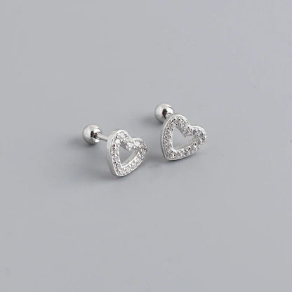 925 Sterling Silver Fashion Korean Petal Screw Bead Stud Earrings for Women Charm Ear Bone Piercing Jewelry Accessories