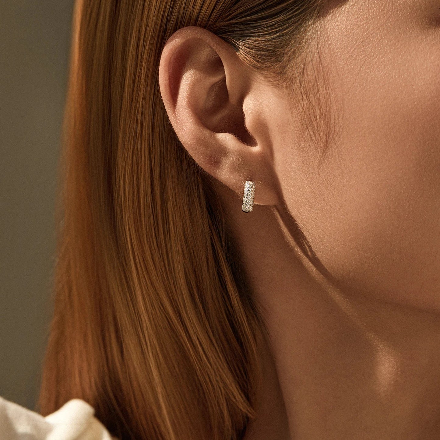 D Color Sparkling Moissanite Ear Buckle 925 Sterling Silver Luxury Circle Hoop Earrings For Women Wedding Fine Jewelry