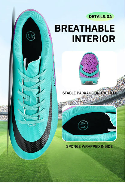 Kid Size 33-47 Long Short Spike Soccer Shoes Football Field Boots Unisex Society Training Match Adult Football Shoes