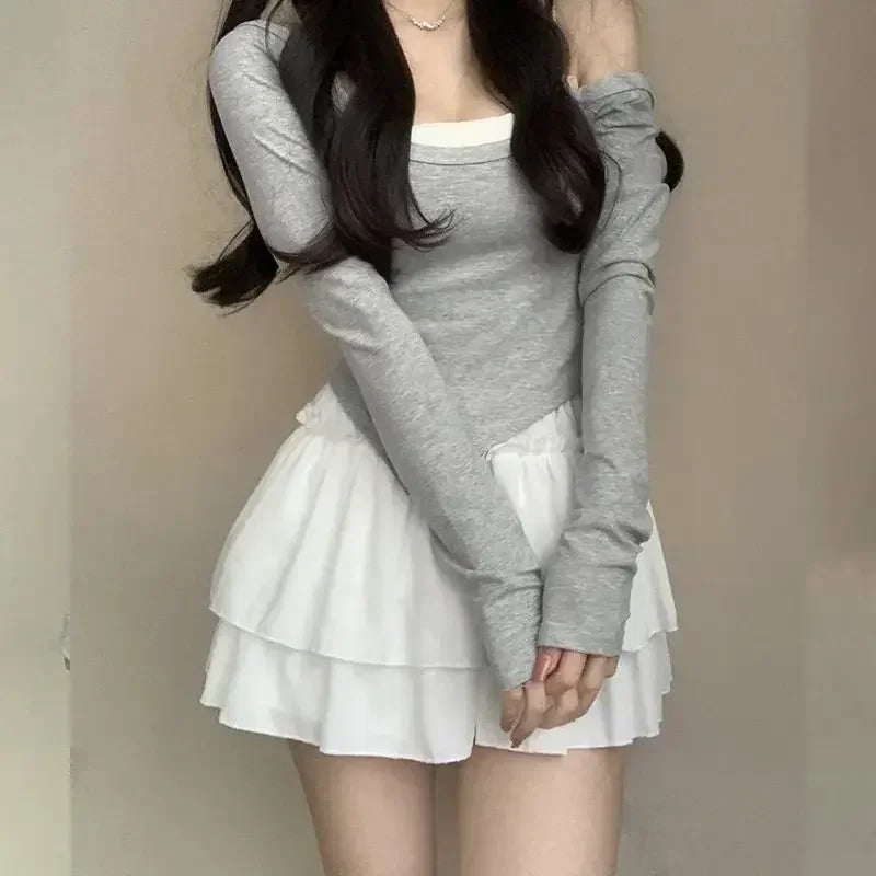 White Ball Gown Skirts Women Fashion Slim Fit Mini Skirts Giris Y2k All Match Elastic High Waist Black Faldas Goth