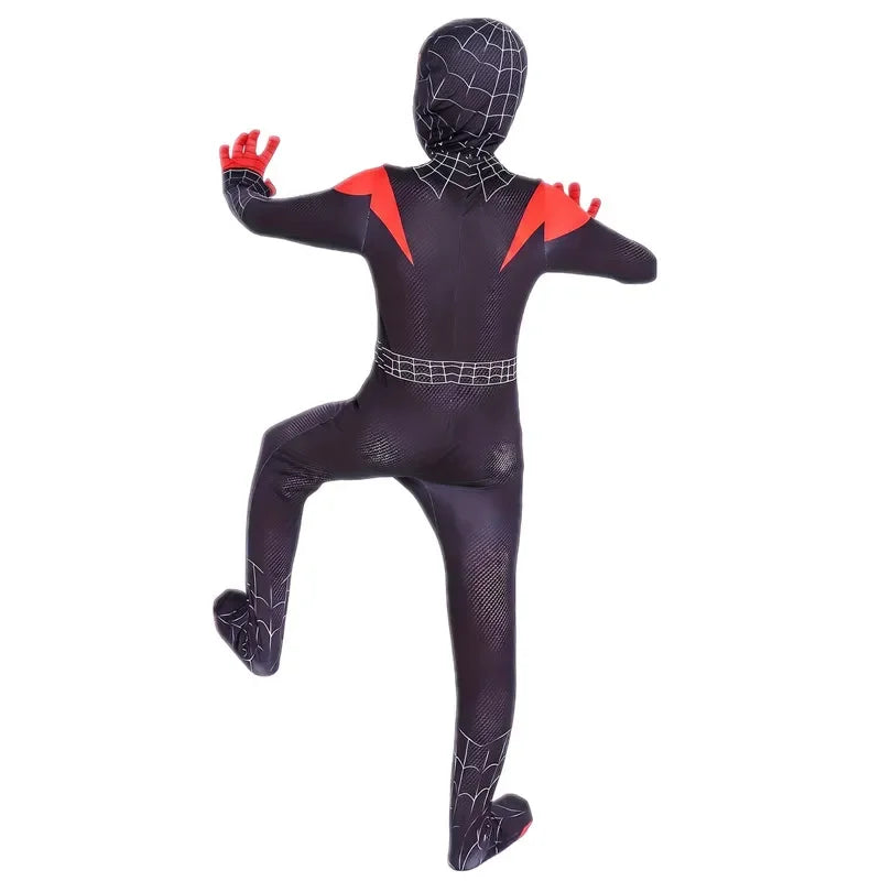 Boys Girls Superhero Costume Spider Web Jumpsuit With Mask For Kids Party Cosplay Movie Character Outfit Birthday Gift Play Cost
