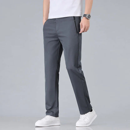 Fashion New in Men's Casual Pants Straight Slim Thin Korean Breathable Comfortable Brand Male Clothing Summer Trousers