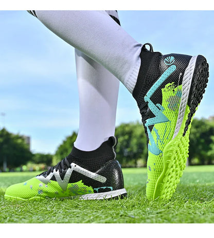 Men New TF Football Boots Society Indoor Original Top Quality Non Slip Male Soccer Shoes Sneakers Ultralight Breathable Ankle