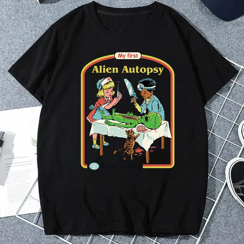 Let's Sacrifice Toby Horror Satanist Graphic Tops Unique Creative Cartoon Streetwear Unisex Scary Short-sleev Tee Ropa Hombre
