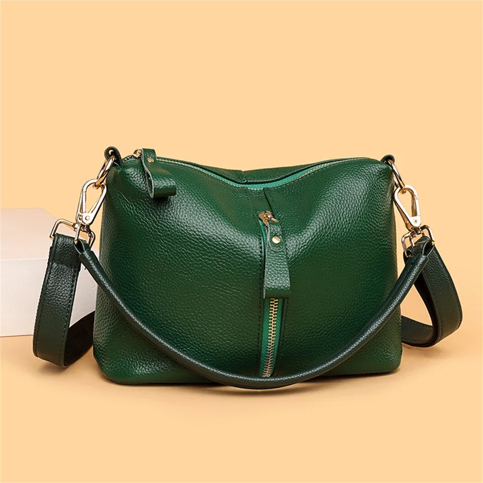 High Quality Genuine Leather Women Tote Bag Luxury Soft Cowhide Ladies Shoulder Crossbody Bags 2024 Fashion Female Messenger Sac